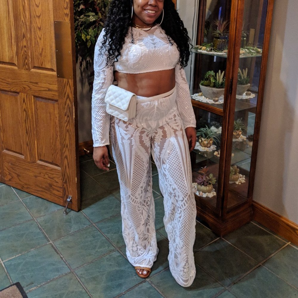 White Sequin Set